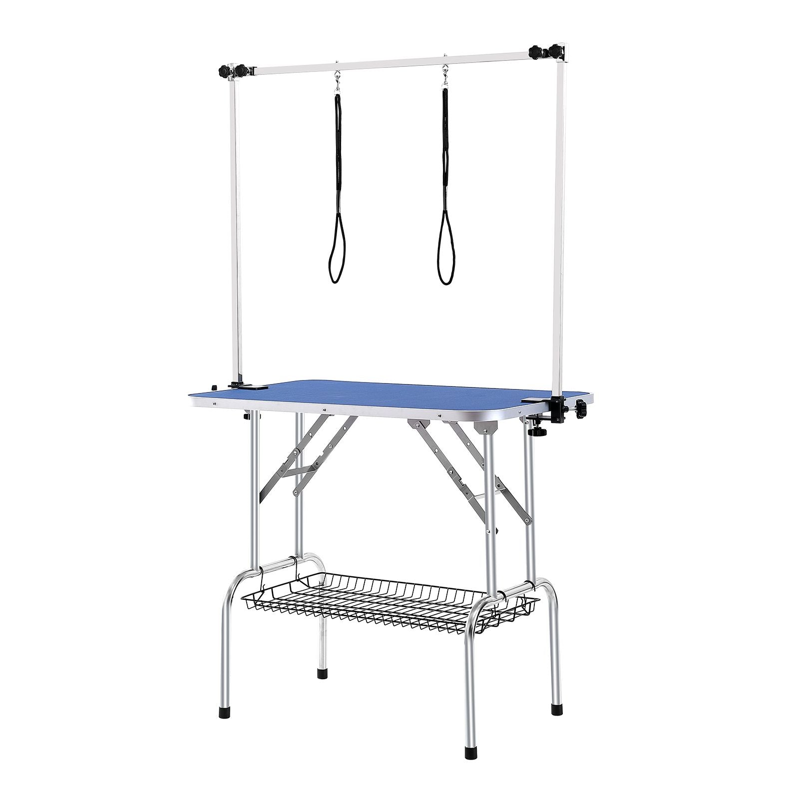 Sturdy Pet Grooming Table with Adjustable Arms & Storage Shelf