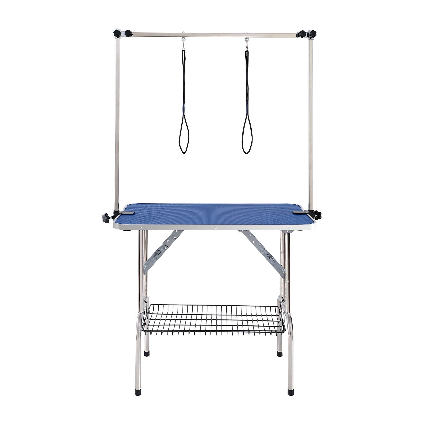 Sturdy Pet Grooming Table with Adjustable Arms & Storage Shelf