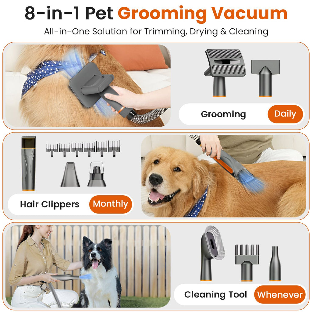 Pet Grooming Vacuum Hair Dryer & Nail Grinder Kit