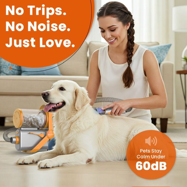 Pet Grooming Vacuum Hair Dryer & Nail Grinder Kit