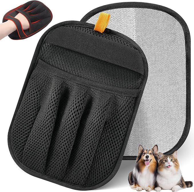 Pet Hair Removal Glove for Cats & Dogs, Upgraded Five-Finger Electrostatic Pet Hair Gloves, Reusable Magic Brush Pet