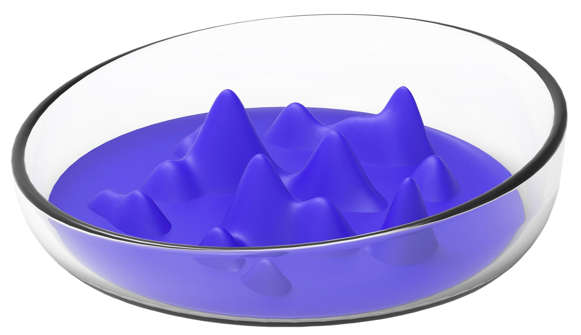 Modern Mountain-Shaped Slow Feeding Pet Bowl with TPR Insert