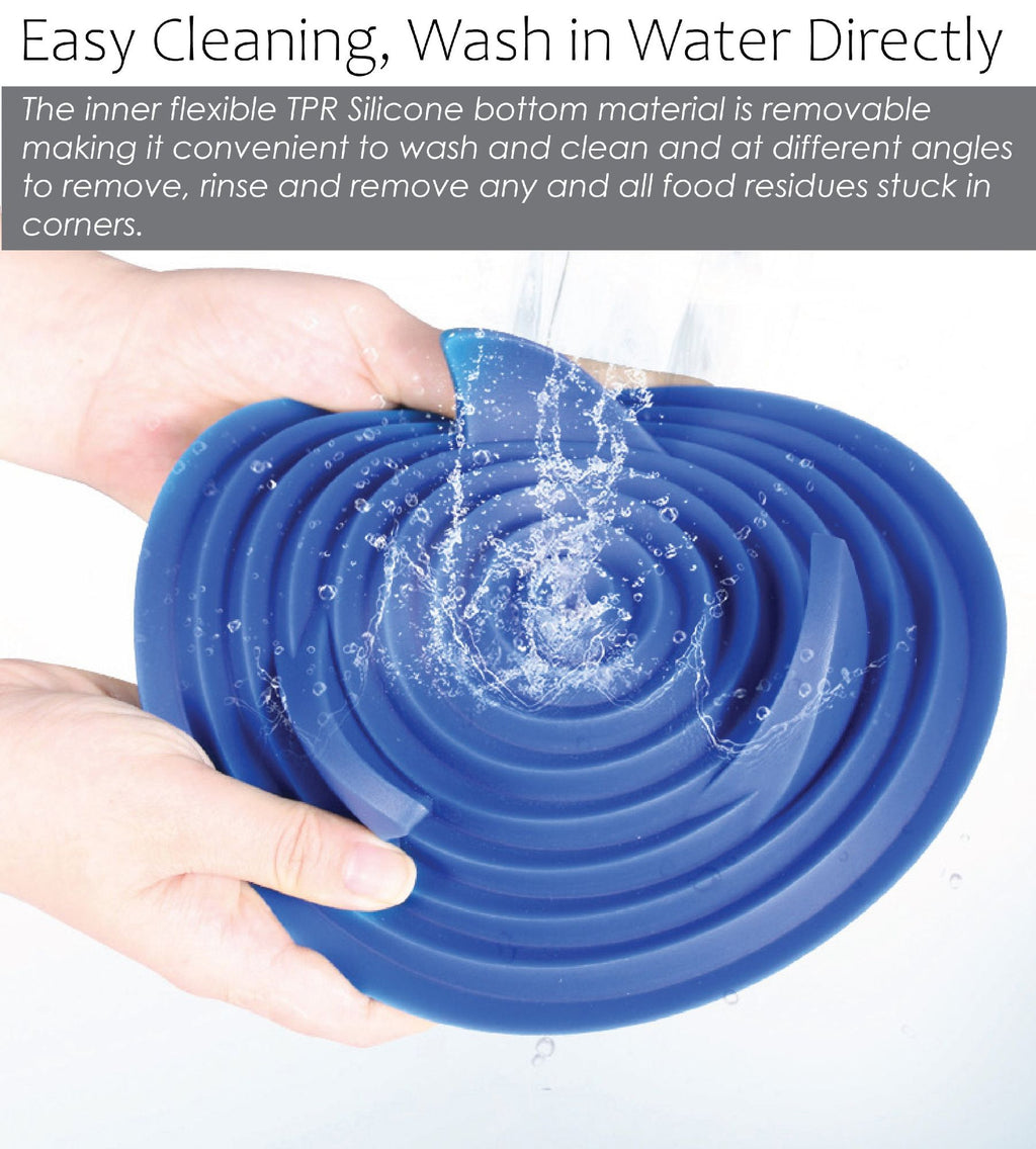 Modern Mountain-Shaped Slow Feeding Pet Bowl with TPR Insert