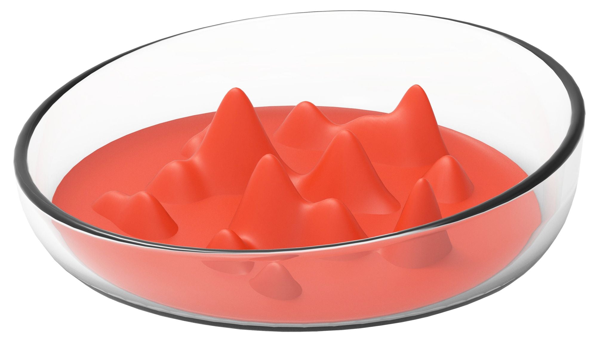 Modern Mountain-Shaped Slow Feeding Pet Bowl with TPR Insert