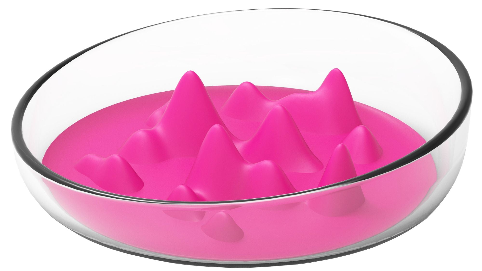 Modern Mountain-Shaped Slow Feeding Pet Bowl with TPR Insert