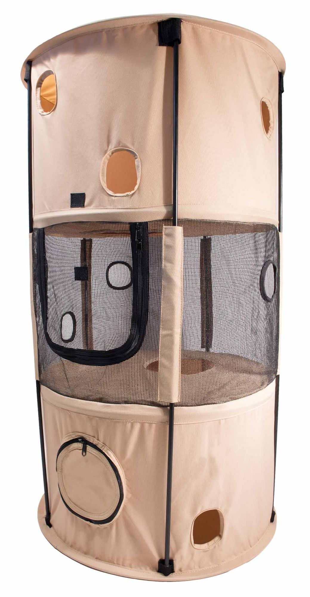 Collapsible Cat House with Multiple Levels for Play and Travel