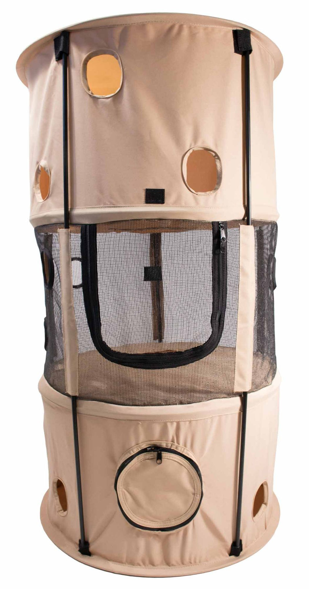 Collapsible Cat House with Multiple Levels for Play and Travel