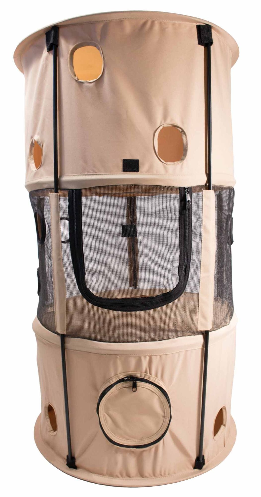 Collapsible Cat House with Multiple Levels for Play and Travel