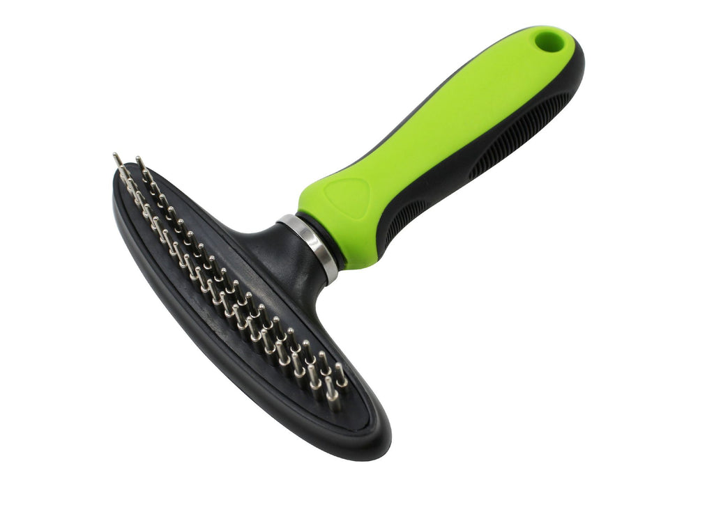 Dual-Row Grooming Rake for Dogs and Cats with Flexible Hinge