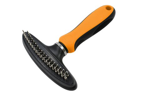 Dual-Row Grooming Rake for Dogs and Cats with Flexible Hinge