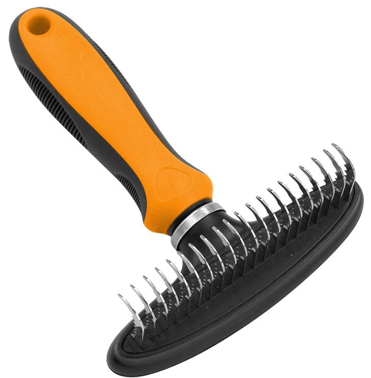 Pet Life Flex Series Undercoat Dematter Grooming Rake with Flexible Hinge