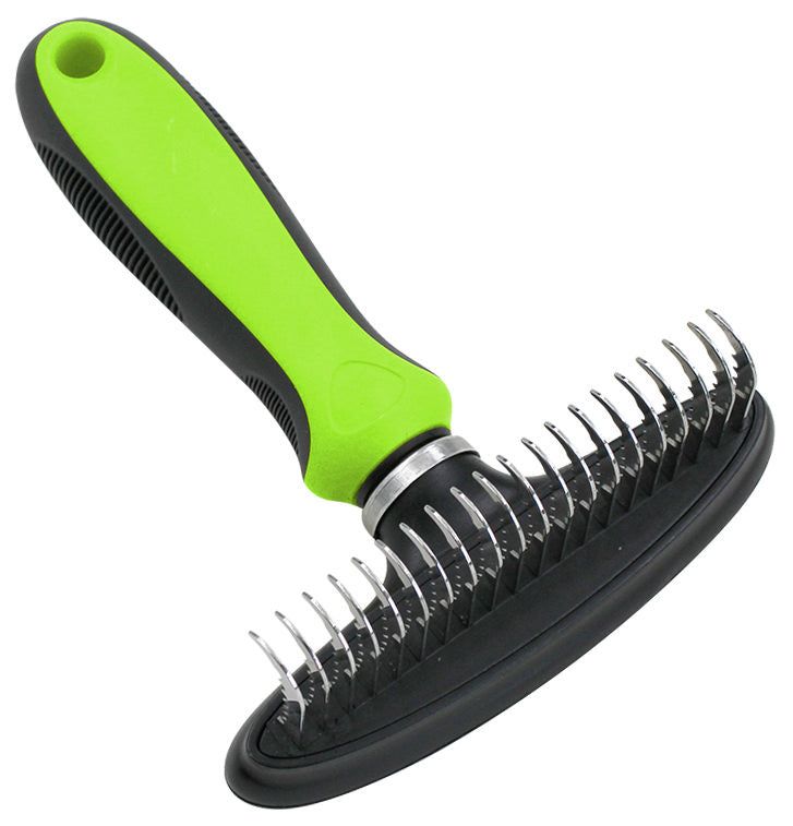Pet Life Flex Series Undercoat Dematter Grooming Rake with Flexible Hinge