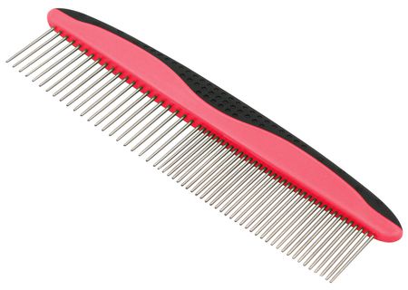 Pet Life Grip Ease' Wide & Narrow Tooth Grooming Comb
