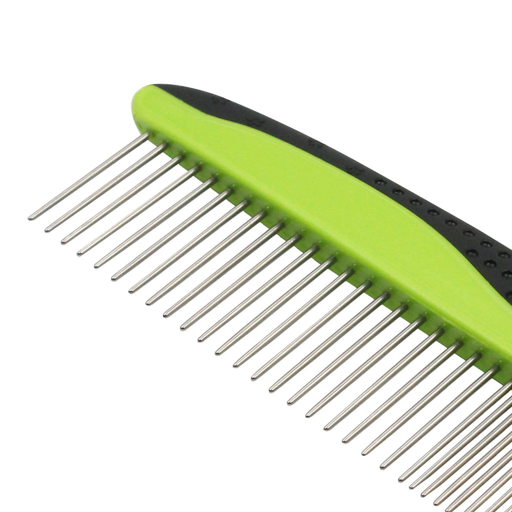 Pet Life Grip Ease' Wide & Narrow Tooth Grooming Comb