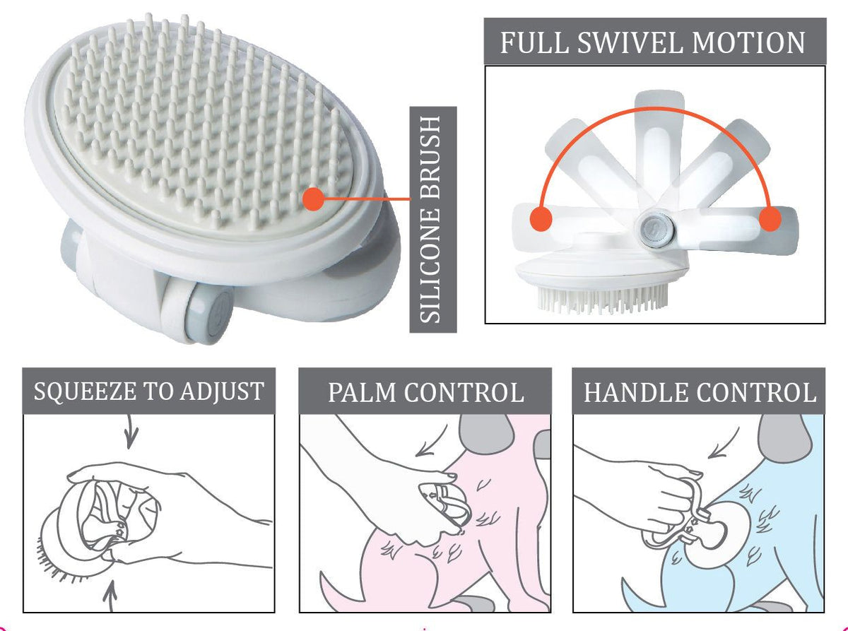 Squeeze-Adjust Flexible Massage Brush for Cats and Short-Haired Dogs