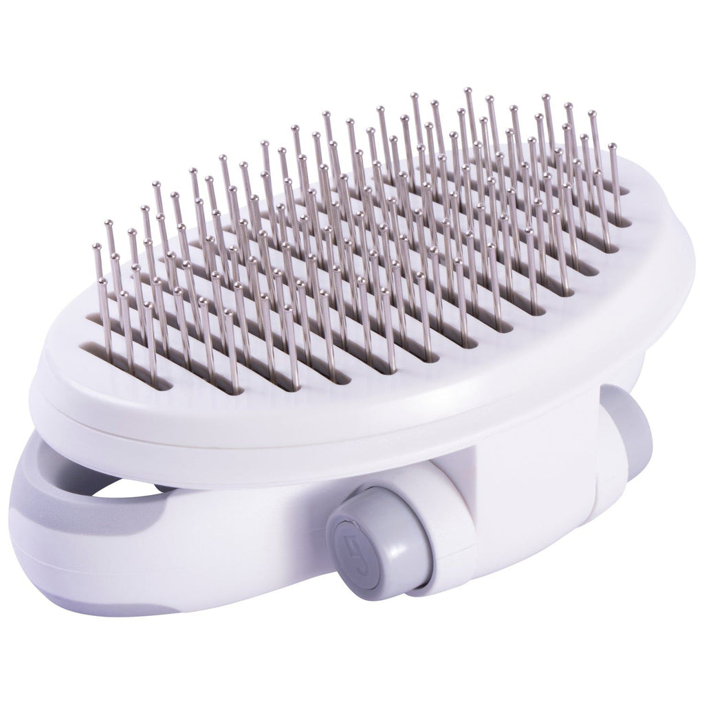 Self-Cleaning Swivel Pin Brush with Adjustable Palm or Knuckle Grip