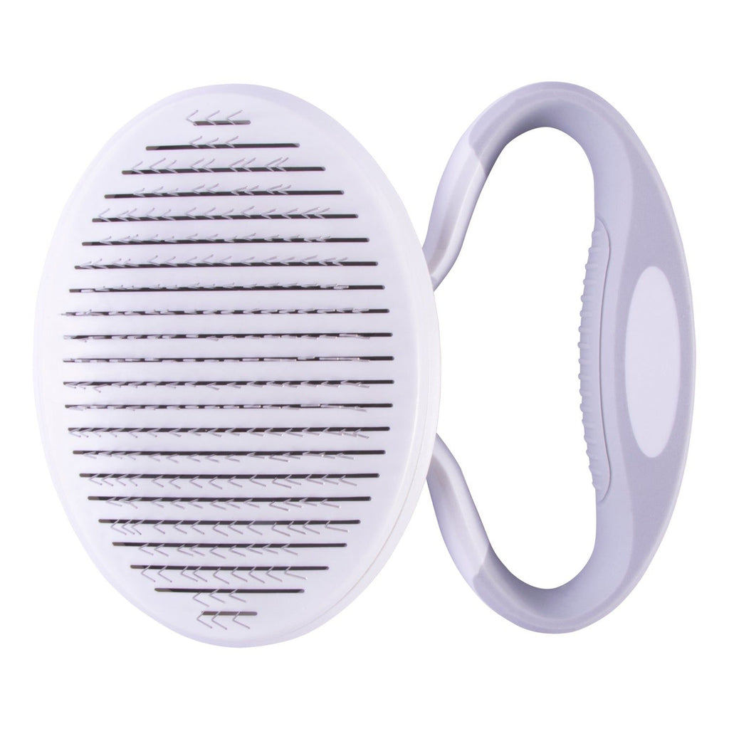 Travel-Ready Self-Cleaning Slicker Brush with Swivel Handle