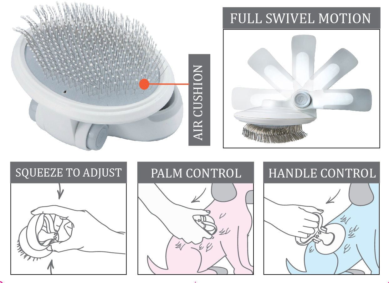 Pet Life Gyrater Travel Swivel Pet Grooming Brush