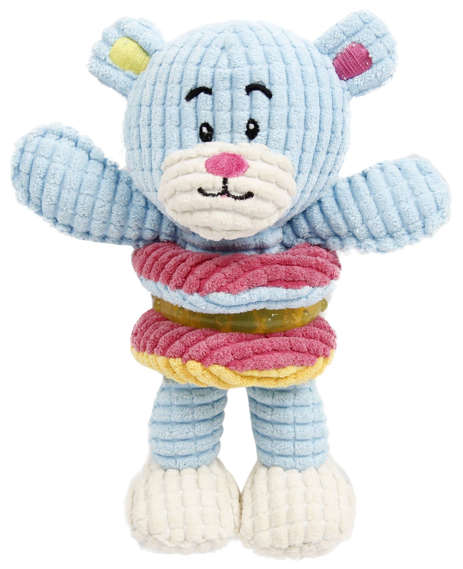 Plush Hugga-Bear Toy with Squeaker and chew-focused Teething Ring for Puppies and Kittens