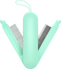 2-in-1 Swivel Travel Grooming Comb and Deshedder for Dogs and Cats