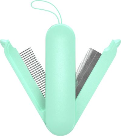 2-in-1 Swivel Travel Grooming Comb and Deshedder for Dogs and Cats