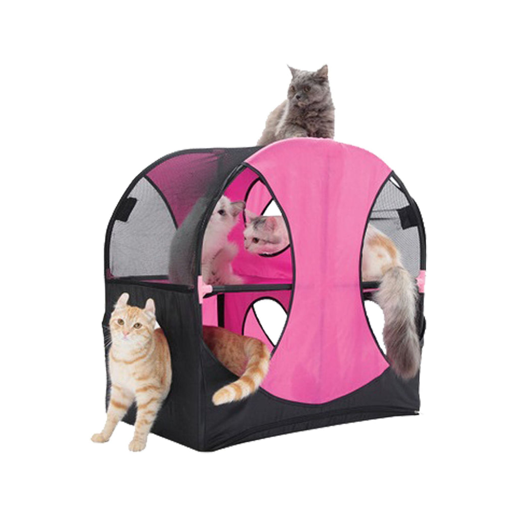 Collapsible Obstacle Cat House for Play and Lounging