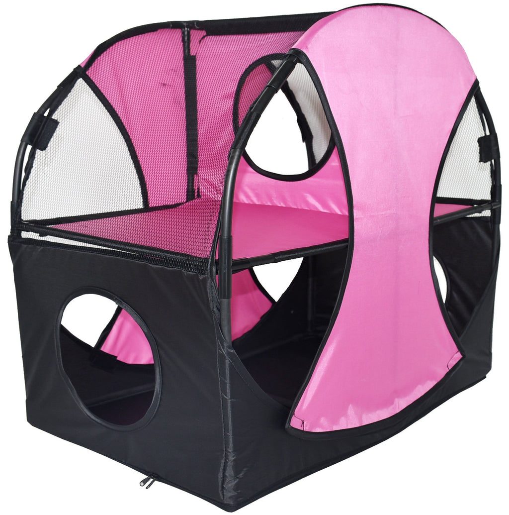 Collapsible Obstacle Cat House for Play and Lounging