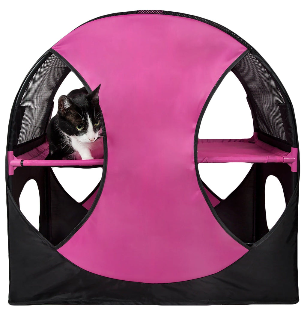 Collapsible Obstacle Cat House for Play and Lounging