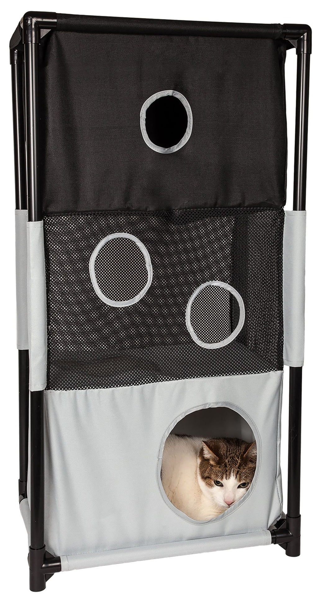Pet Life Kitty-Square - 3-Level Collapsible Cat Play House
