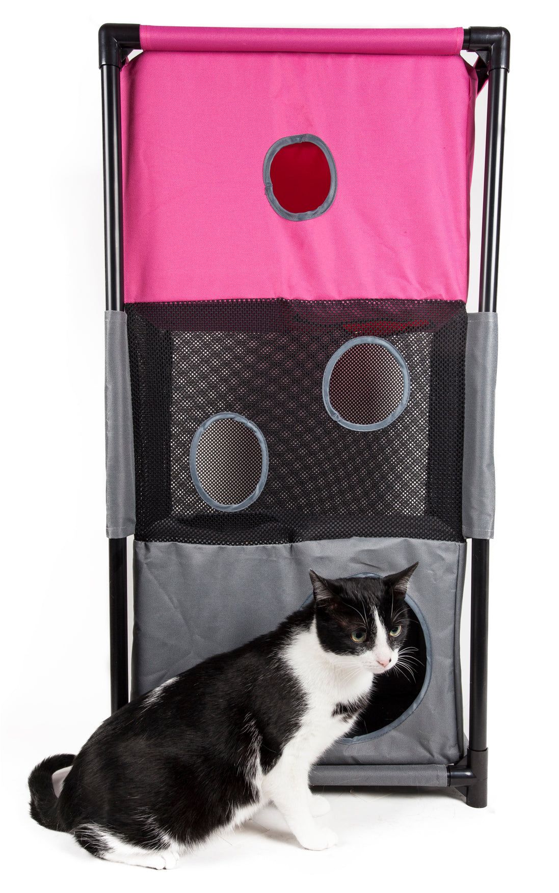 Pet Life Kitty-Square - 3-Level Collapsible Cat Play House