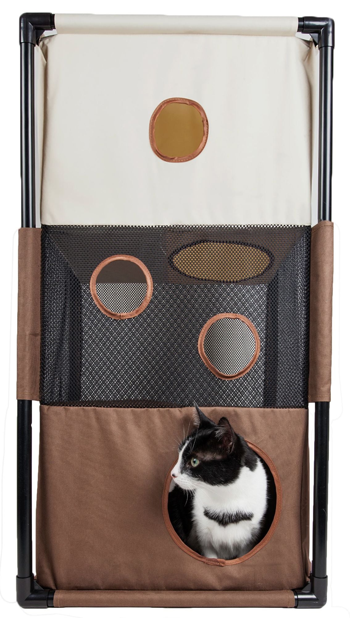 Pet Life Kitty-Square - 3-Level Collapsible Cat Play House