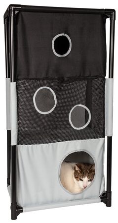 Pet Life Kitty-Square - 3-Level Collapsible Cat Play House