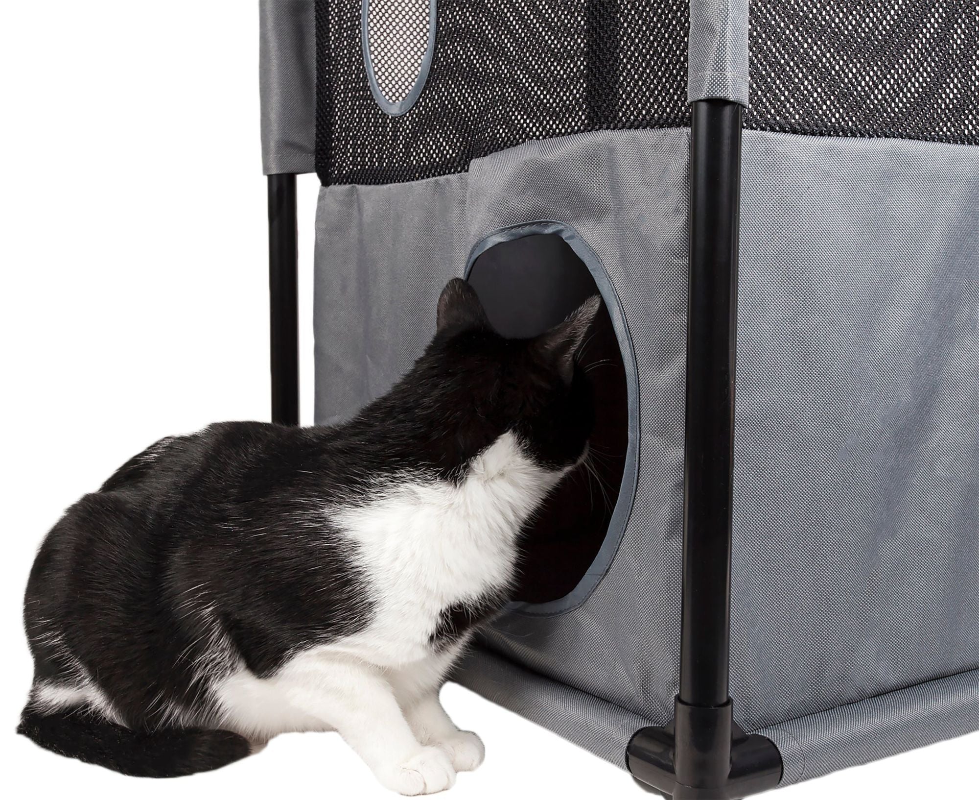Pet Life Kitty-Square - 3-Level Collapsible Cat Play House