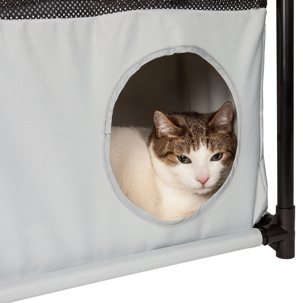 Pet Life Kitty-Square - 3-Level Collapsible Cat Play House