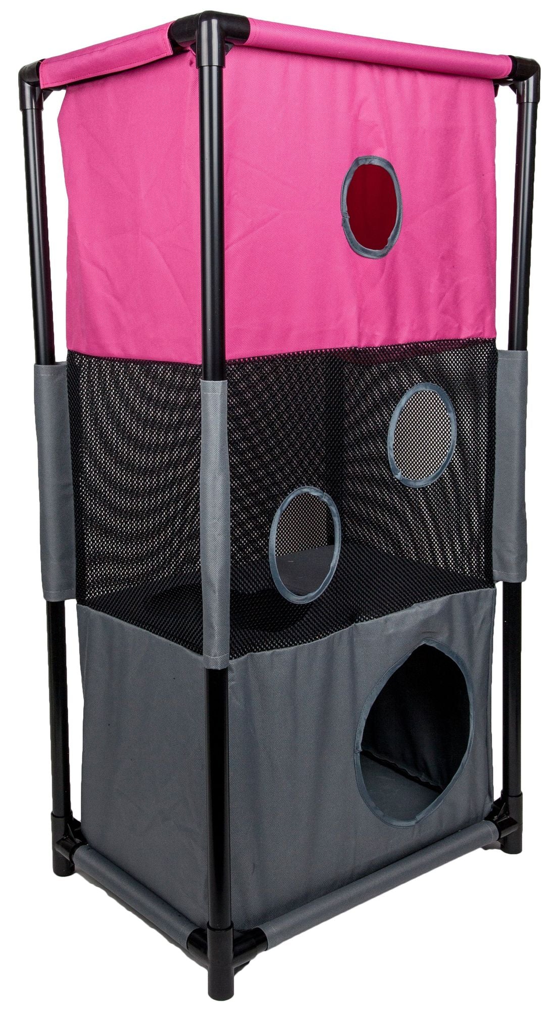 Pet Life Kitty-Square - 3-Level Collapsible Cat Play House