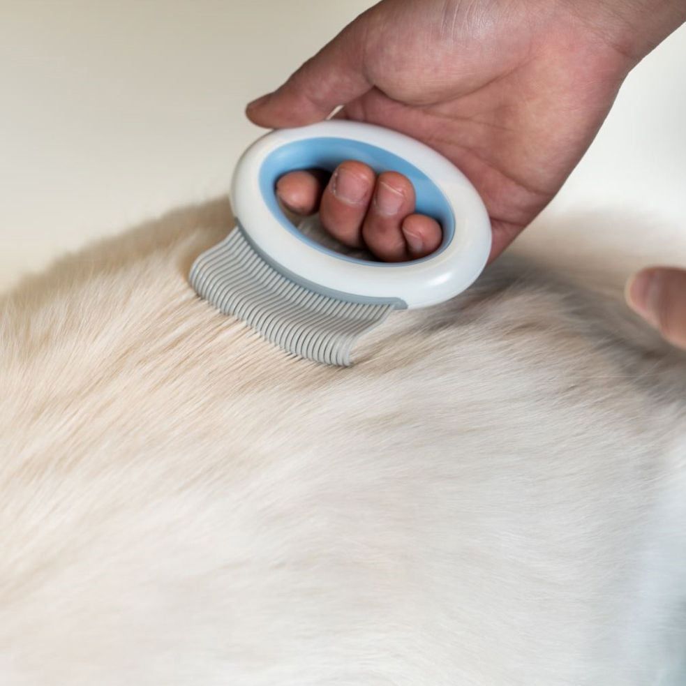 Pet Life 'Knuckler' Flexible Grooming Rake Comb - Travel Friendly
