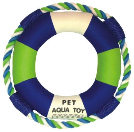 Pet Life 'Life Raver' Rounded Squeaking Jute Rope Floating Dog Toy