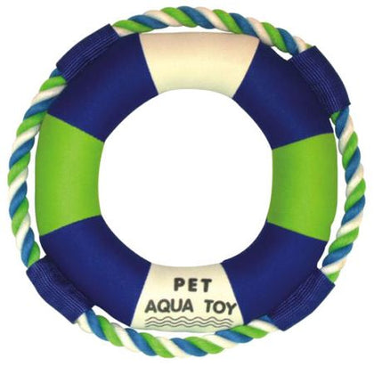 Pet Life 'Life Raver' Rounded Squeaking Jute Rope Floating Dog Toy