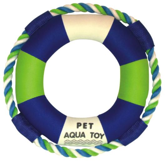 Pet Life 'Life Raver' Rounded Squeaking Jute Rope Floating Dog Toy