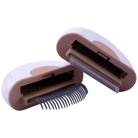 2-in-1 Travel Dog Comb and Deshedder with Connecting Design