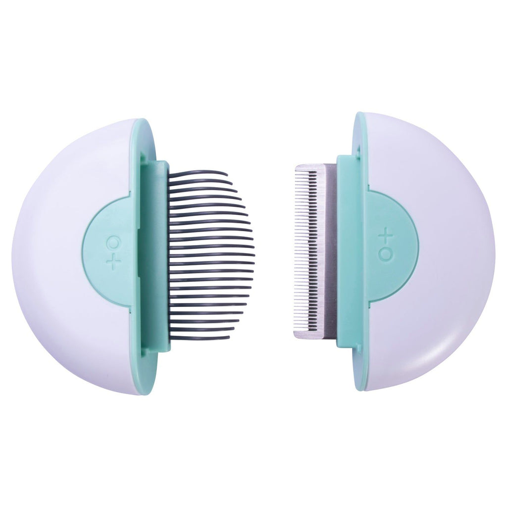 2-in-1 Travel Dog Comb and Deshedder with Connecting Design