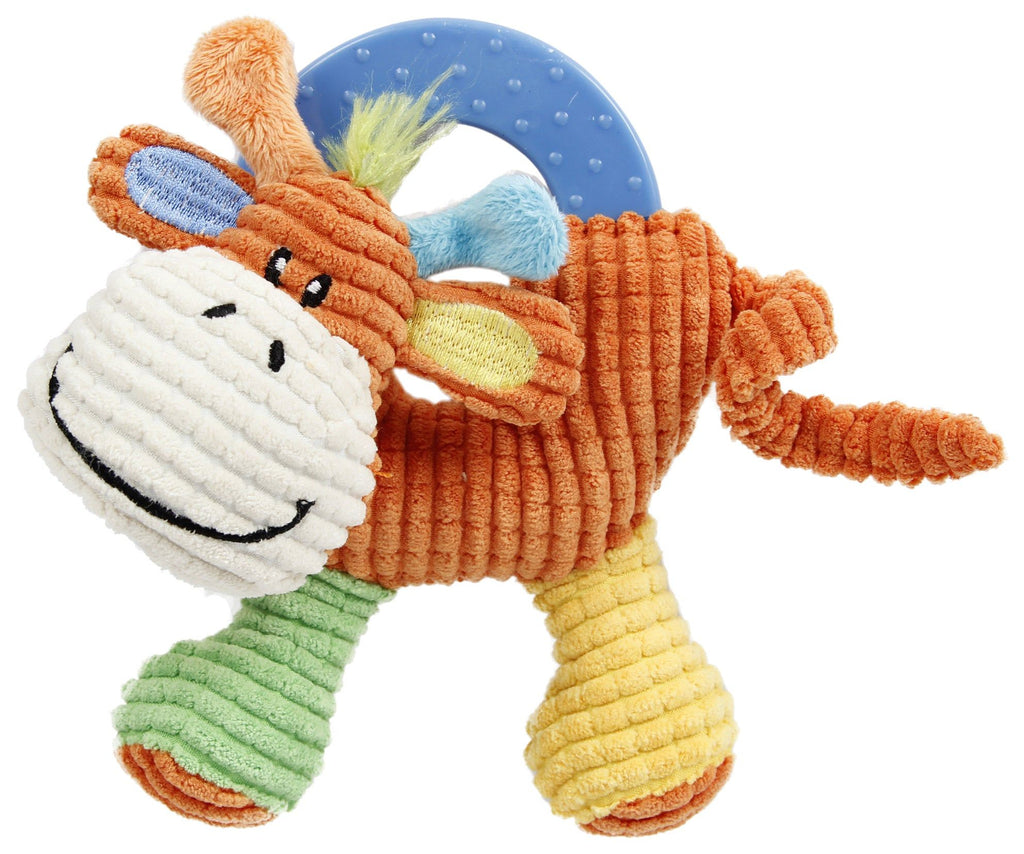 Cute Cow Plush Teething Toy with Squeaker for Puppies and Kittens
