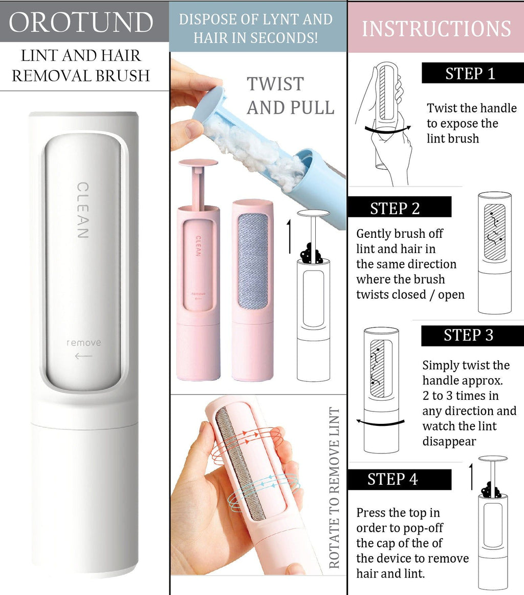 Magical Lint & Pet Hair Removal Brush with Self-Storing Chamber