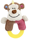 Plush Squeaker Toy with Rubberized Teething Ring for Puppies and Kittens