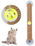 Pet Life 'Stick N' Claw' Suction Cup Cat Scratcher with Sisal Rope and Toy