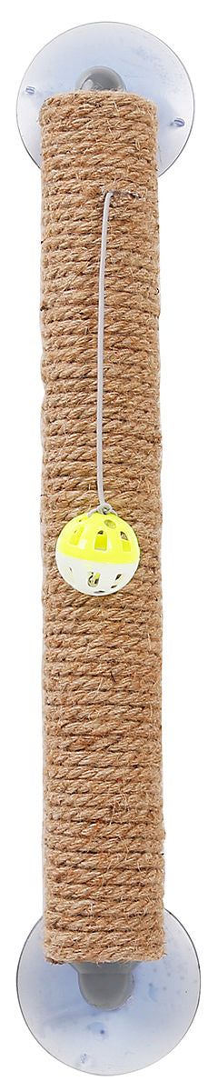 Pet Life 'Stick N' Claw' Suction Cup Cat Scratcher with Sisal Rope and Toy