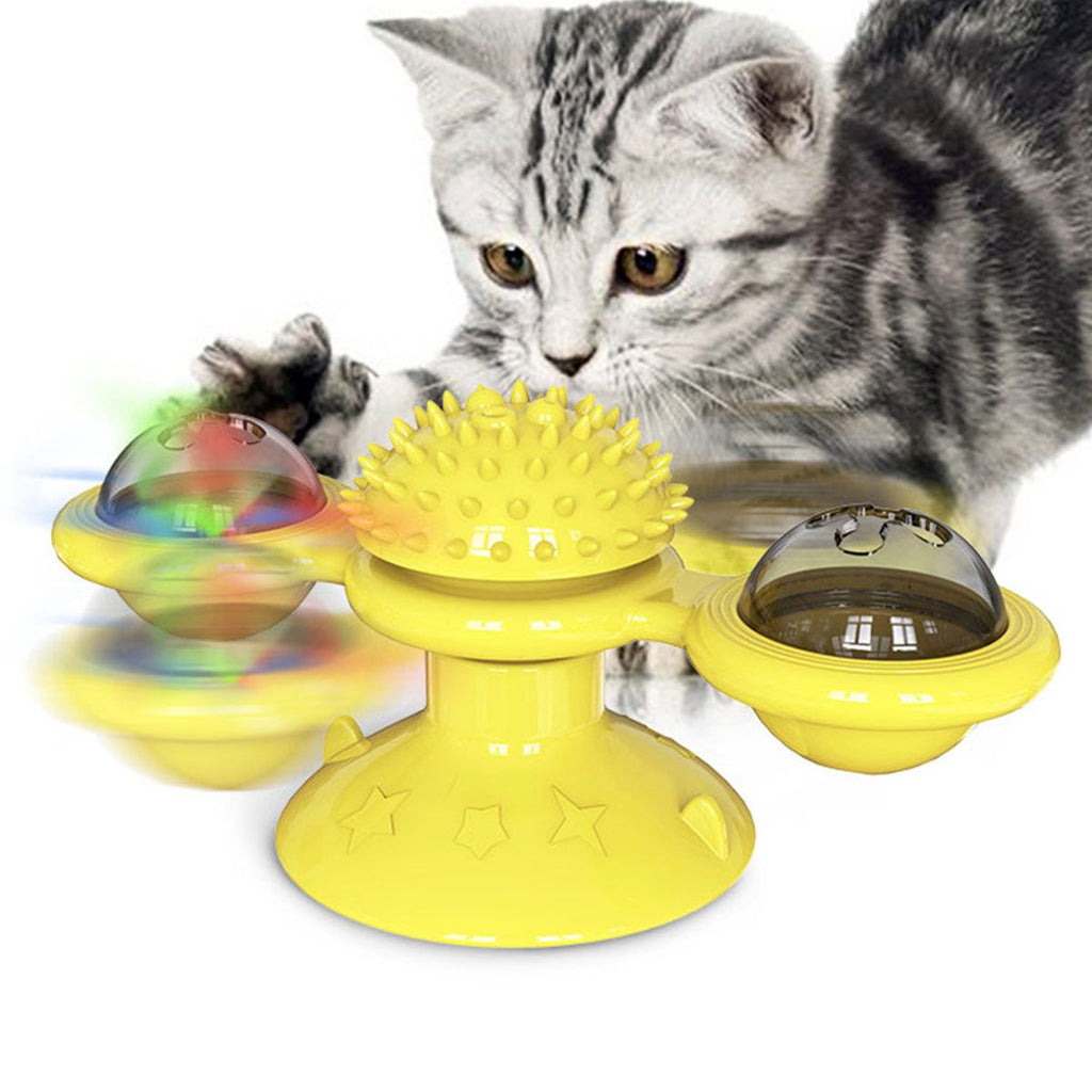 Pet Life Windmill Rotating Suction Cup Cat Toy