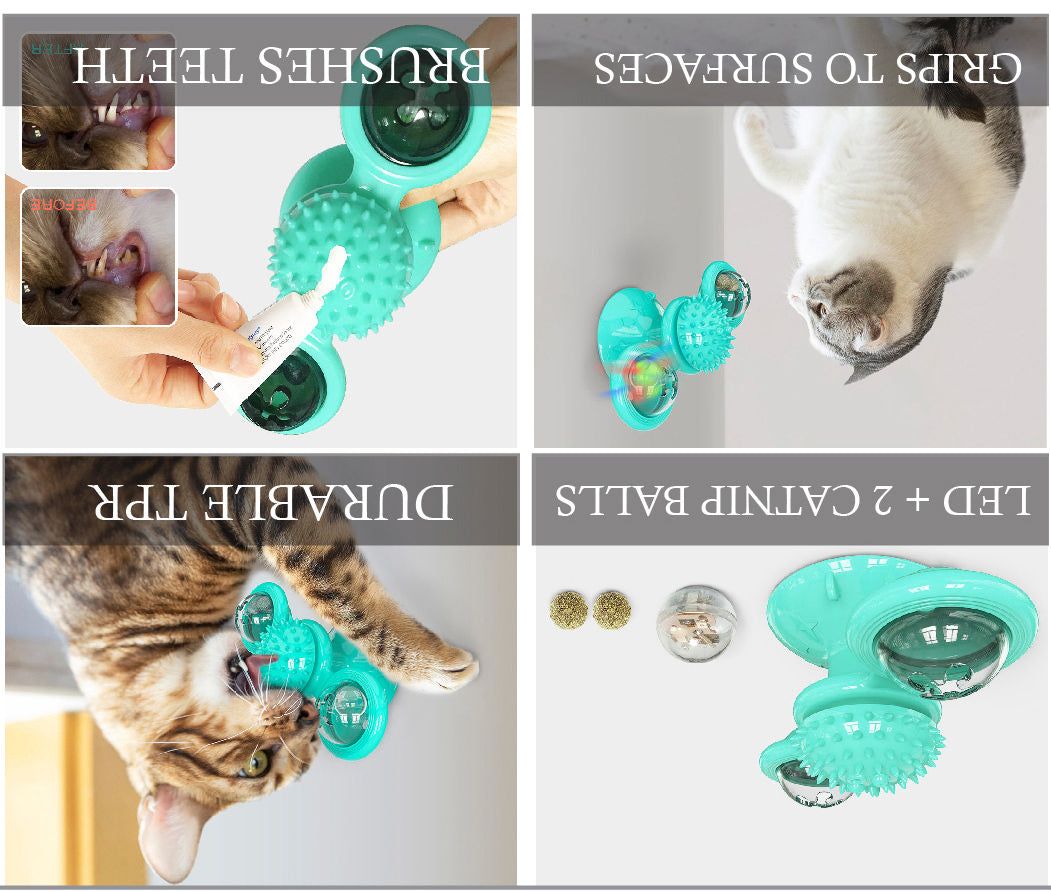 Pet Life Windmill Rotating Suction Cup Cat Toy