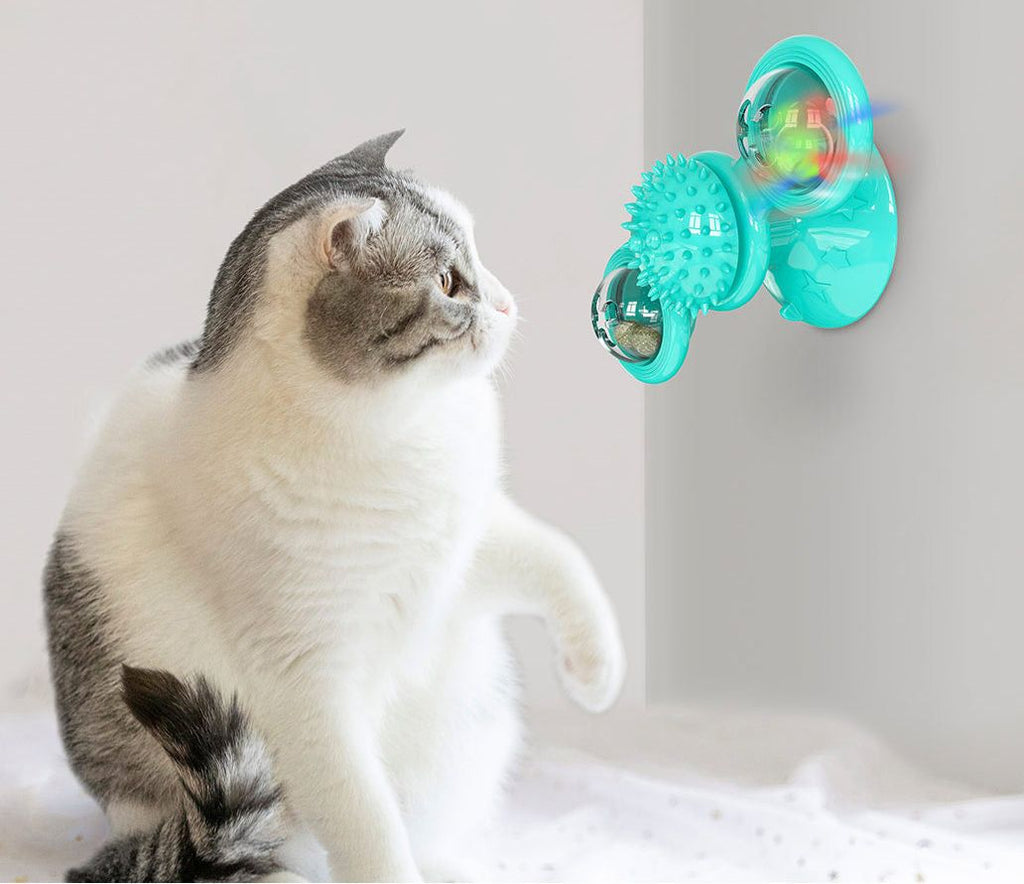 Pet Life Windmill Rotating Suction Cup Cat Toy