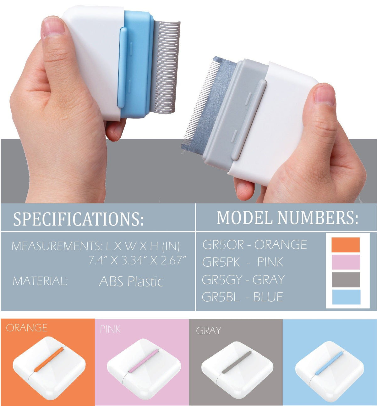 2-in-1 Undercoat Rake and Stainless Steel Travel Pet Comb